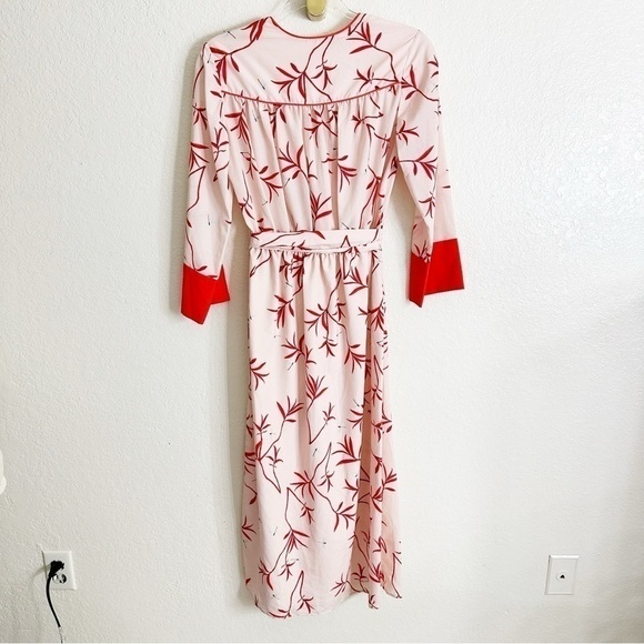 BORGO DE NOR Long-Sleeve Firefly Leaf Wrap Dress size 8 - Picture 9 of 12